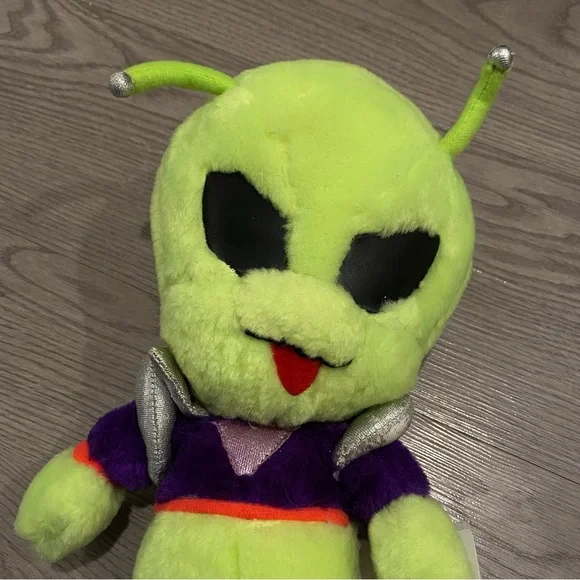 Vintage Great American Toy Co. Neon Green Alien UFO Bright Plush Stuffed Animal - Picture 2 of 14